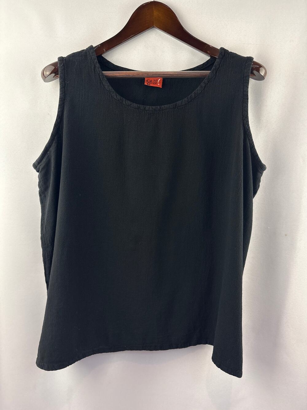 Women’s Oh My Gauze! XXL Black Sleeveless Blouse